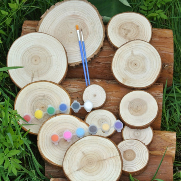 Wood chips, round wood chips, diy wood chips, hand-painted wood chips, annual rings, wood chips, fir chips, decorative wood chips, wood chips