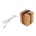 Creative Table Lamp Adjustable Bedside No Glare Decorative Wood Brown Color Led Desk Lamp With USB Charging Night Light For Bedroom Brown