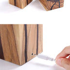 Creative Table Lamp Adjustable Bedside No Glare Decorative Wood Brown Color Led Desk Lamp With USB Charging Night Light For Bedroom Brown