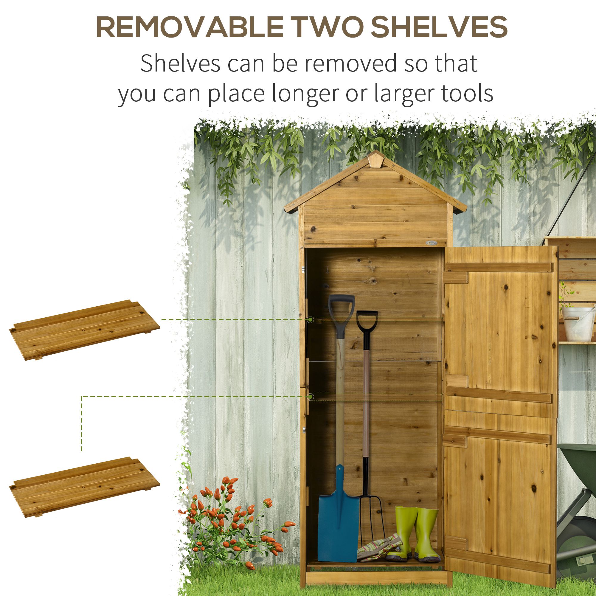 Wooden Garden Storage Natural Wood Effect