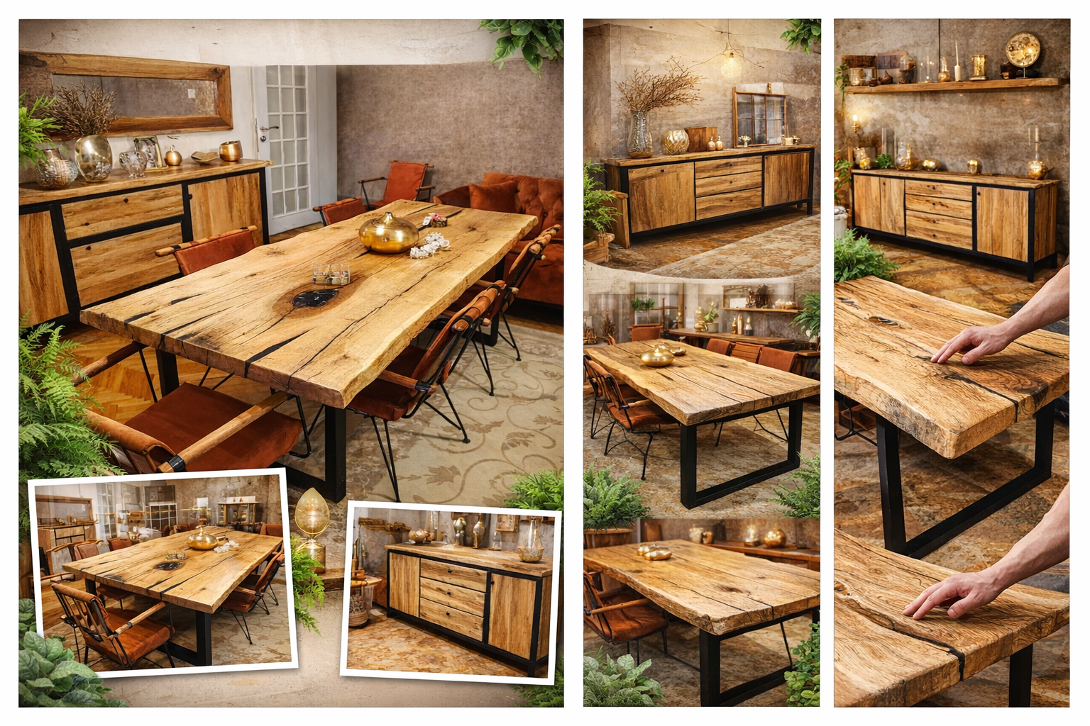Oak Signature – Handmade Custom Solid Oak Live Edge Luxury Table