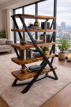 Lumera Shelf – Solid Walnut Epoxy Design Luxury Bookcase