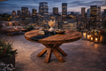 Valor Round – Solid Walnut Black Epoxy Luxury Table