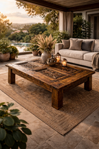 Antique Inn Gate –Table / Dining Table Made From an Original Hand-Carved Natural Wood Antique Door