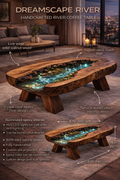 Mystic River – Handmade Solid Walnut Epoxy River Luxury Tabl